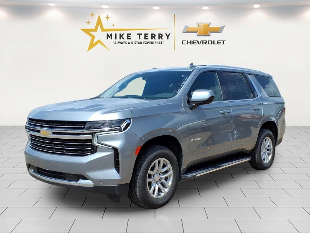 2023 Chevrolet Tahoe LT in Sterling Gray Metallic — front three-quarter view
