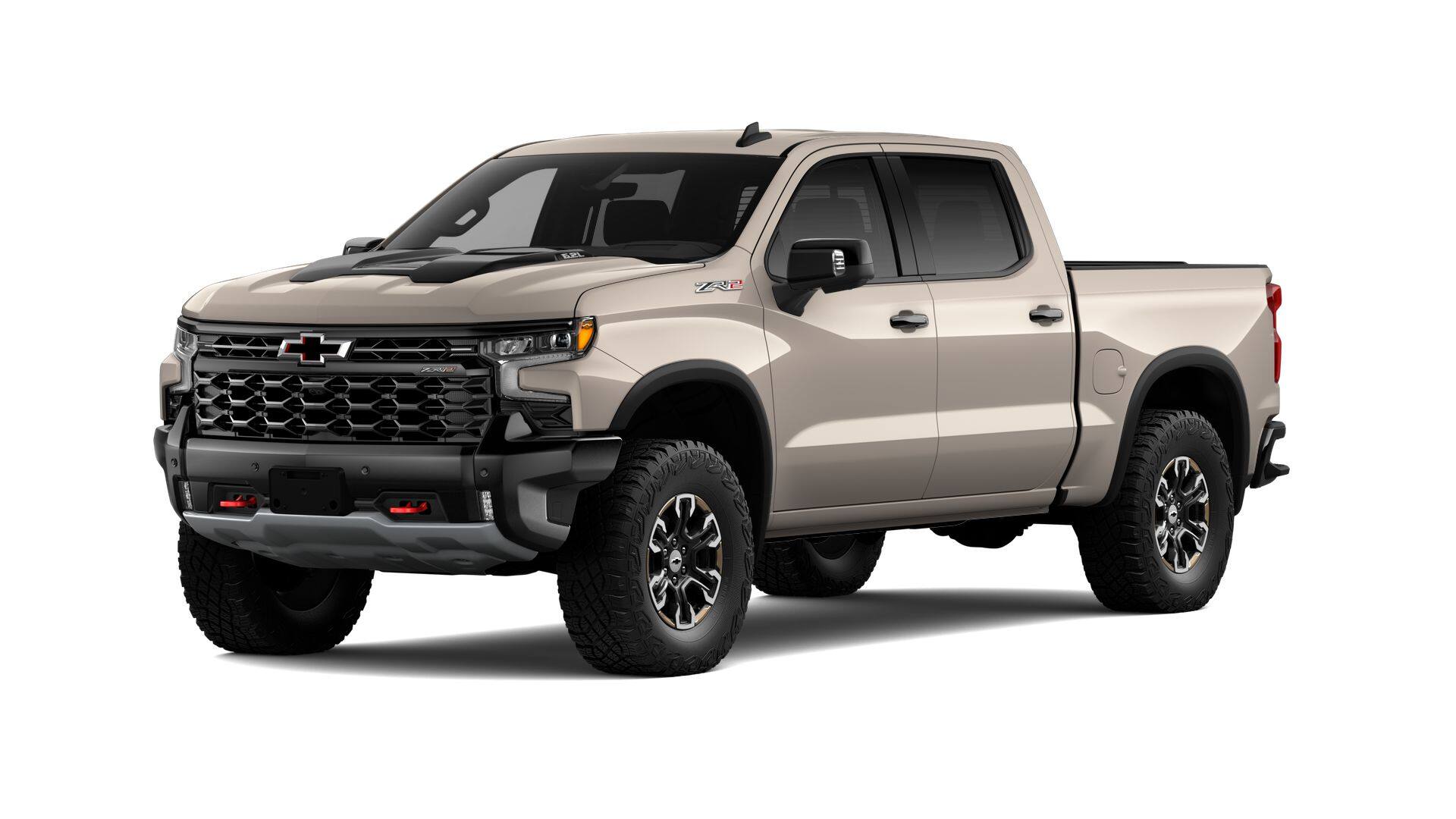 2026 Chevrolet Silverado 1500 ZR2 in White Sands — front three-quarter view