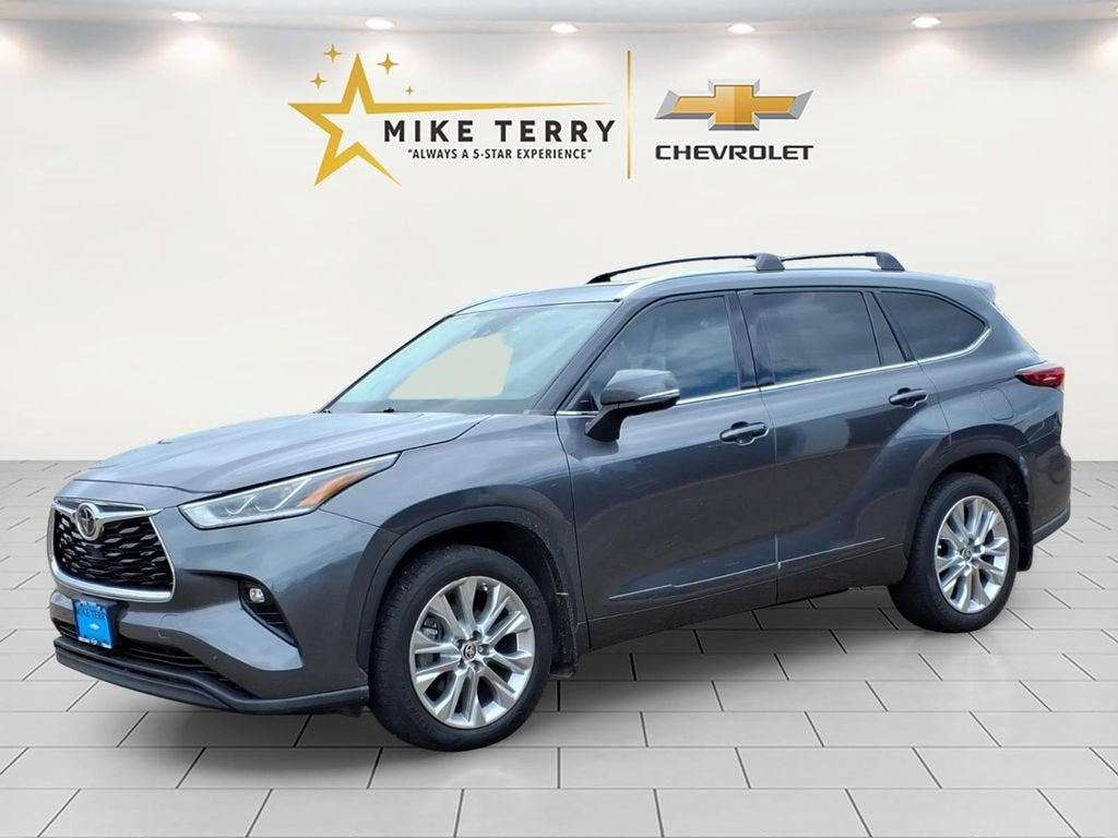 2021 Toyota Highlander Limited in Gray — front three-quarter view